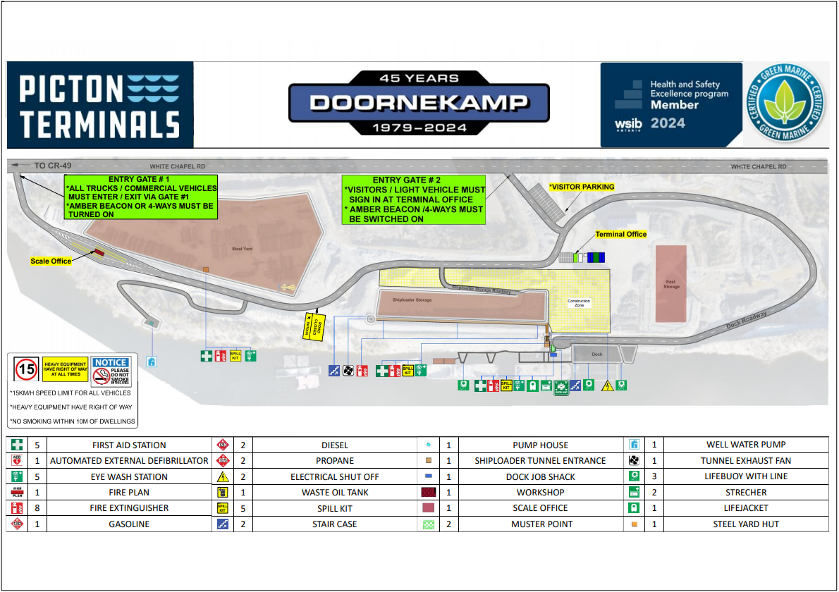 Picton Terminals Site Map