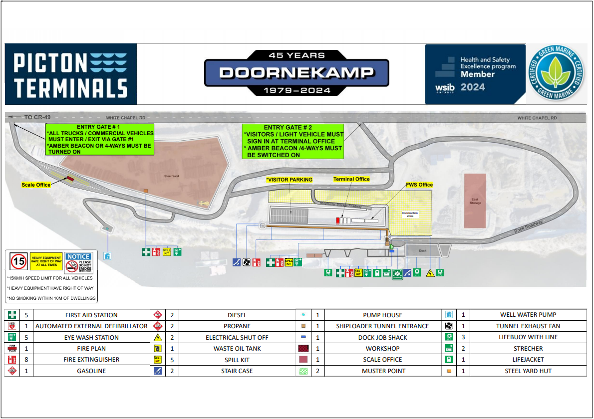 Picton Terminals Site Map
